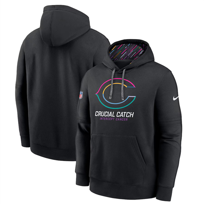 Men's Black Chicago Bears 2024 Crucial Catch Club Pullover Hoodie